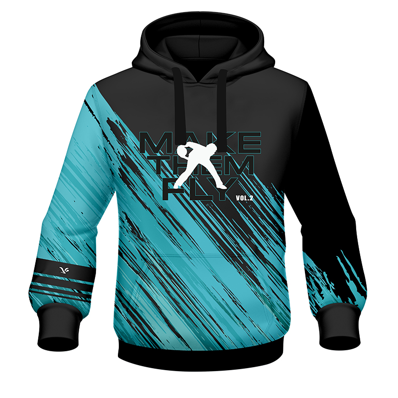 Make Them Fly Vol 2 Dye-Sublimated Black Teal Hoodie